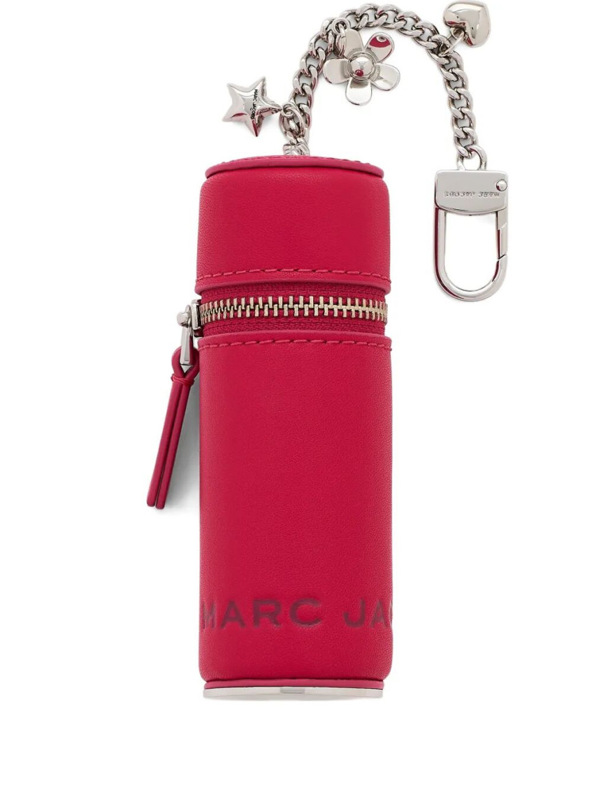 Marc Jacobs Dark Pink Lipstick Case Bag Charm In Pink