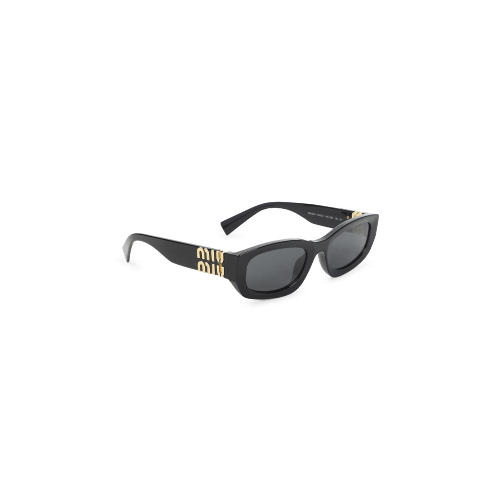Miu Miu Black Logo Sunglasses In Brown