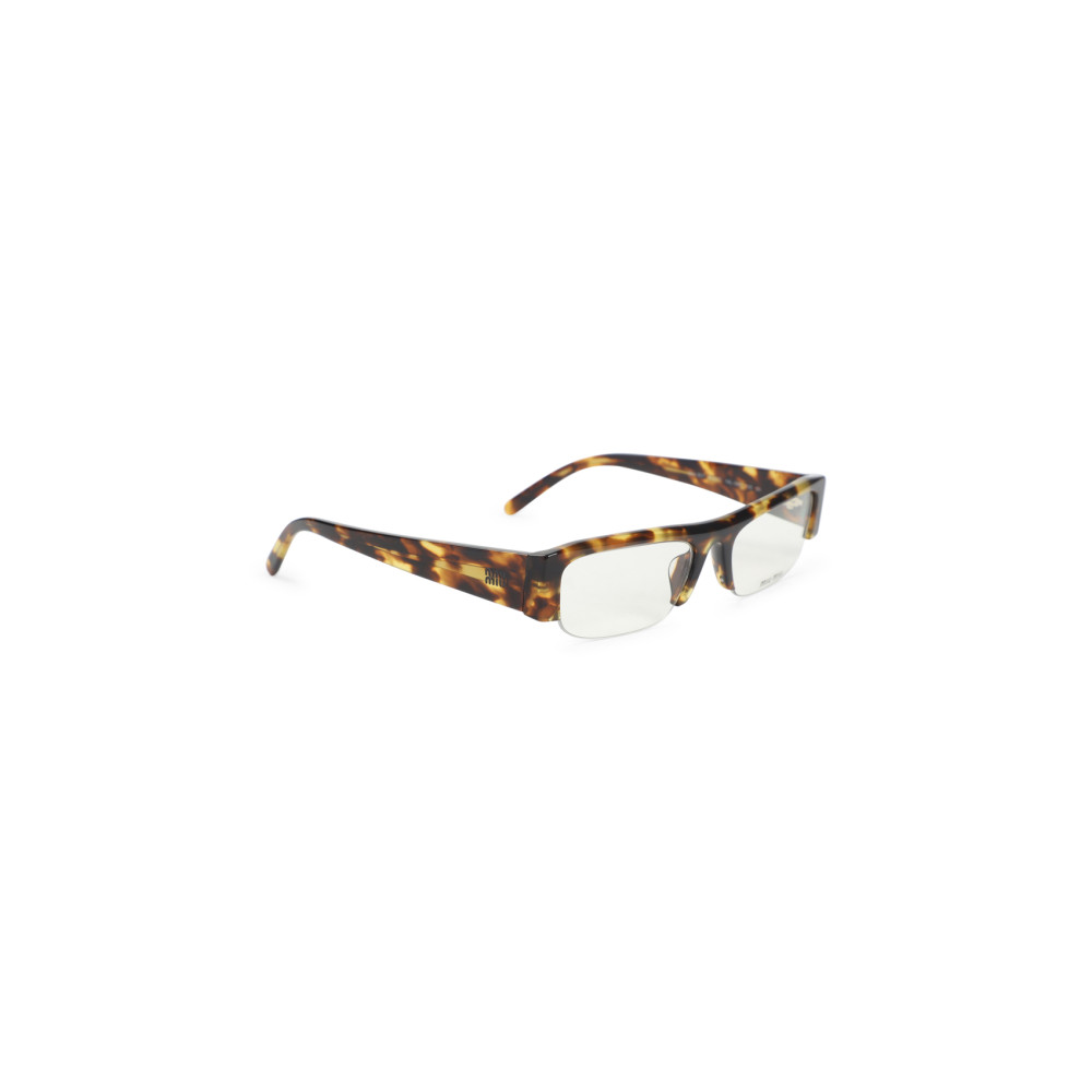 Miu Miu Brown Tortoise Logo Sunglasses In Brown