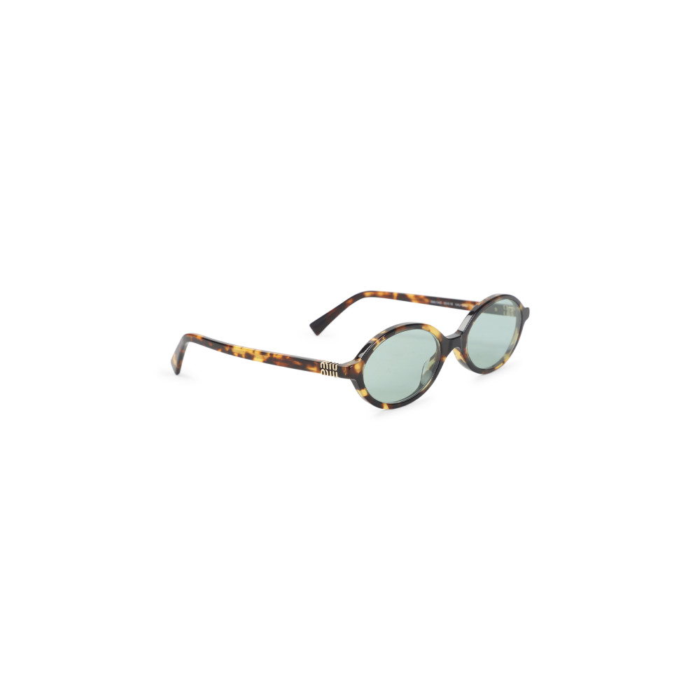Miu Miu Brown Havana Oval Sunglasses In Brown