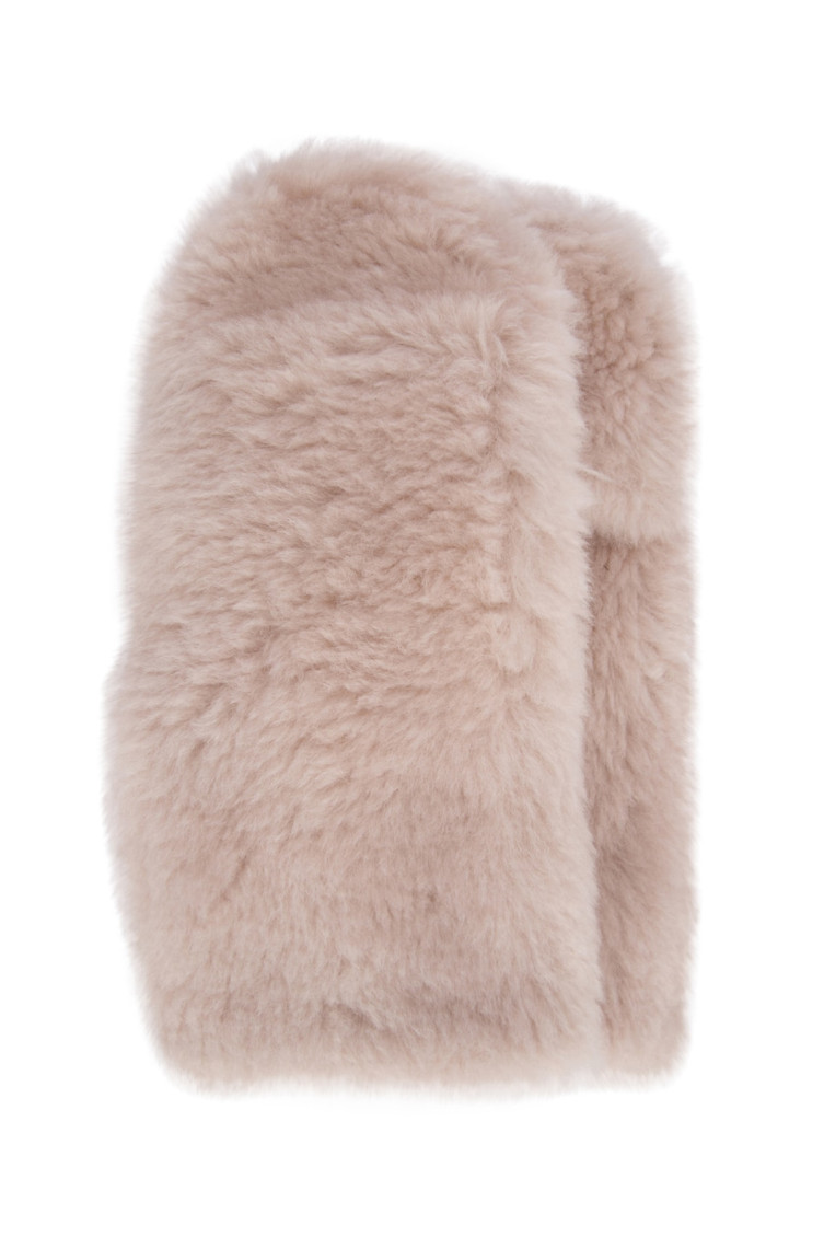 Yves Salomon Soft Faux Fur Rectangular Gloves In Light Pink