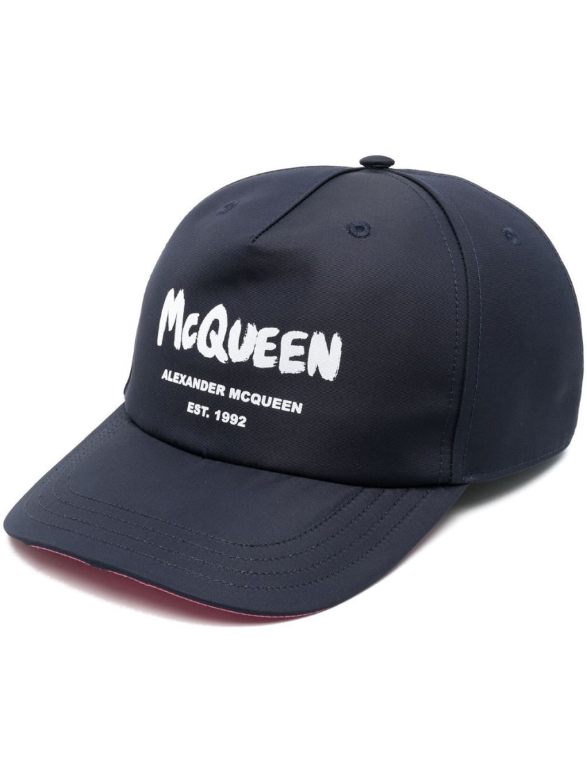 Alexander Mcqueen Alexander Mc Queen Mc Queen Graffiti Cap In Blue