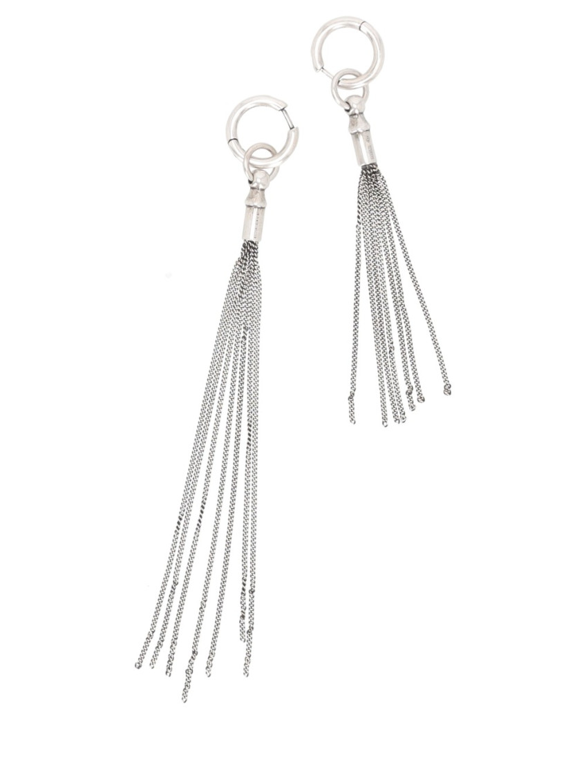 ANN DEMEULEMEESTER SILVER TASSEL EARRINGS