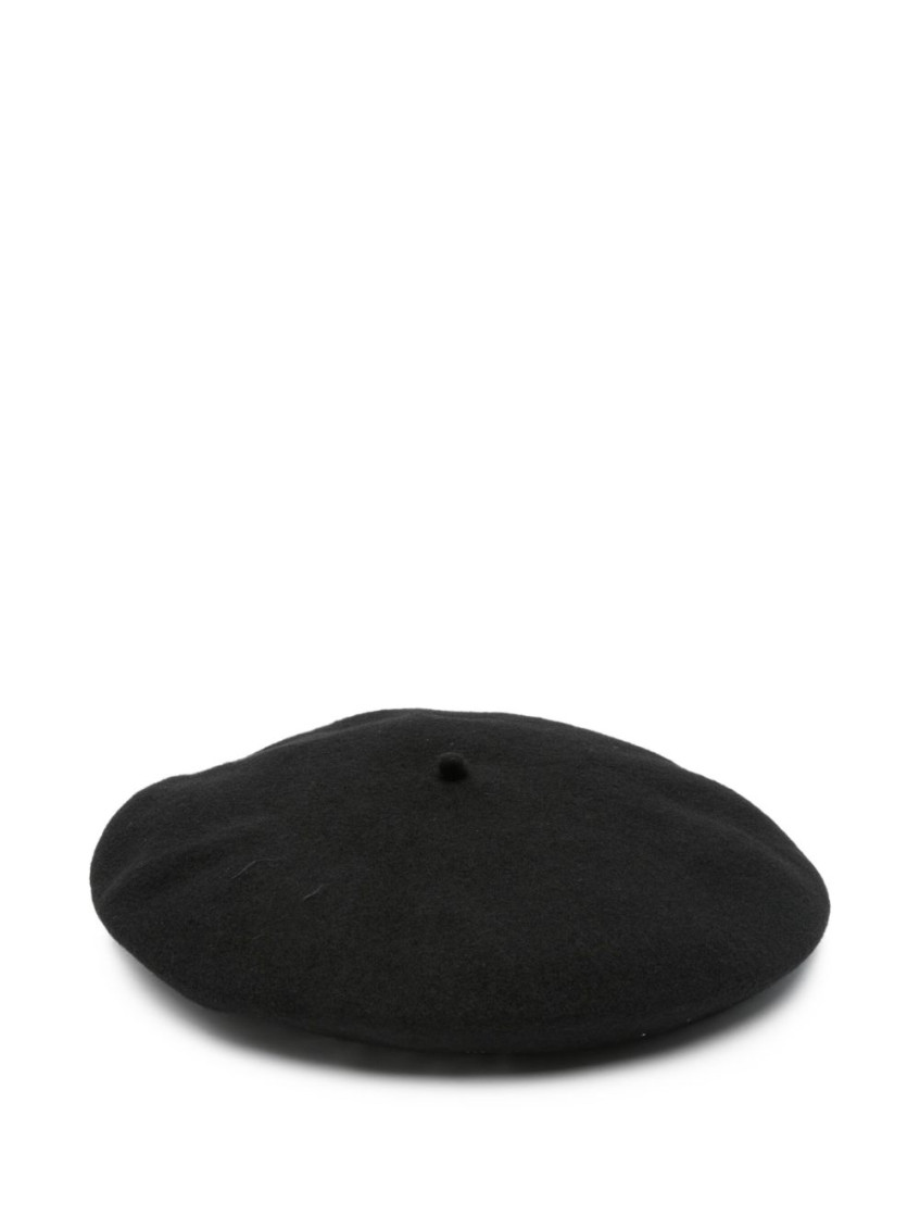 Emporio Armani Fitted Round Crown Hat With Crystal And Stud Embellishments In Black