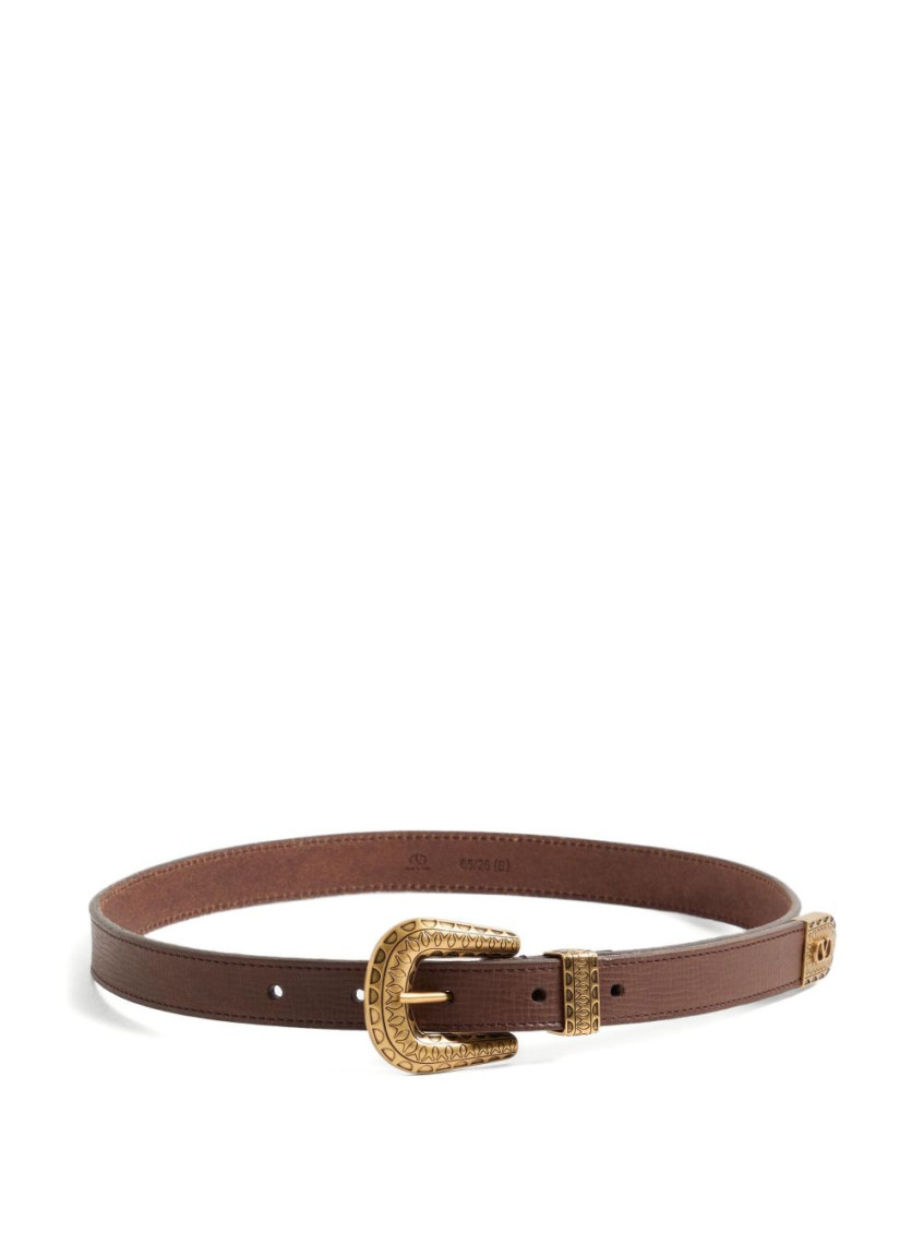 Valentino Garavani Brown Vlogo Signature Leather Belt