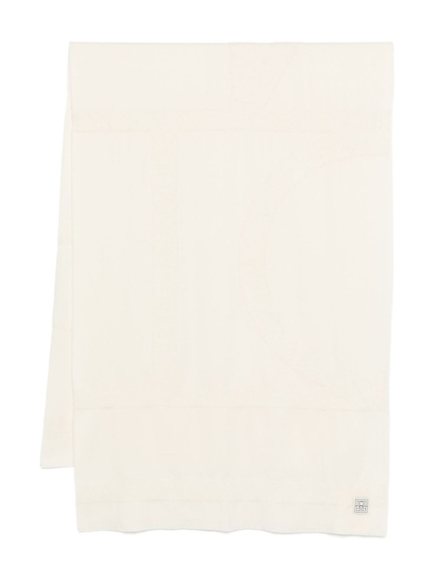 Totême Toteme Wool Monogram Scarf In Neutral