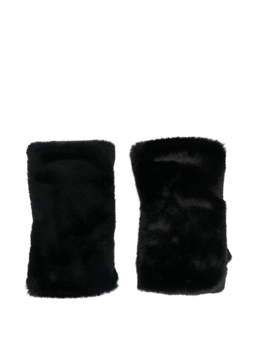Alpo Black Fingerless Gloves In Black