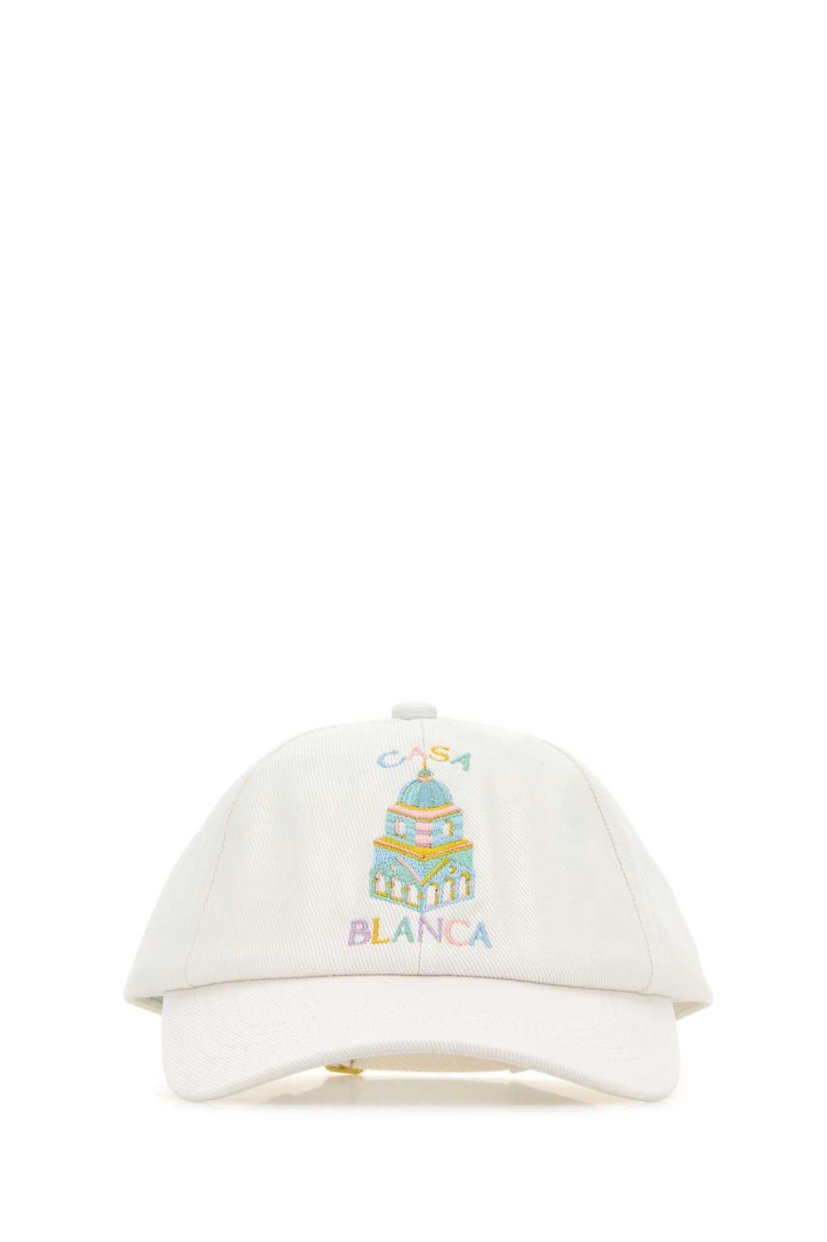 CASABLANCA WHITE LOGO BASEBALL CAP