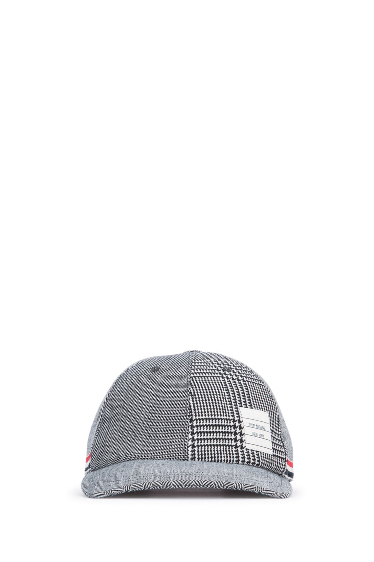 THOM BROWNE BLACK AND WHITE LOGO BASEBALL HAT