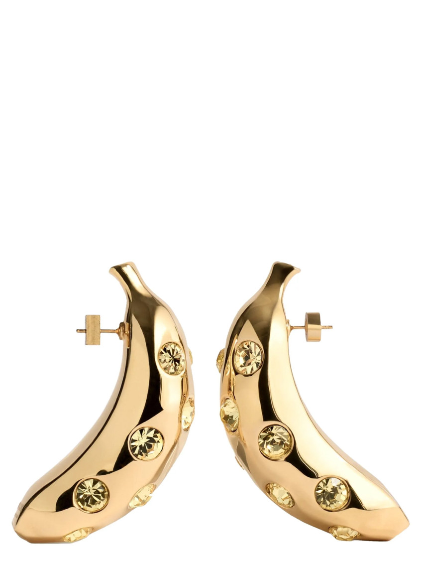 Shop Jacquemus Gold Les Boucles Bananes Earrings In Golden