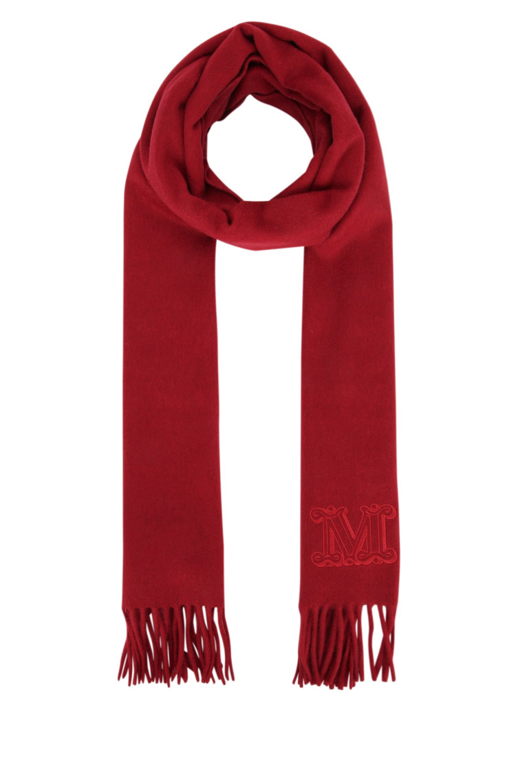 Shop Max Mara Red Fringed Scarf