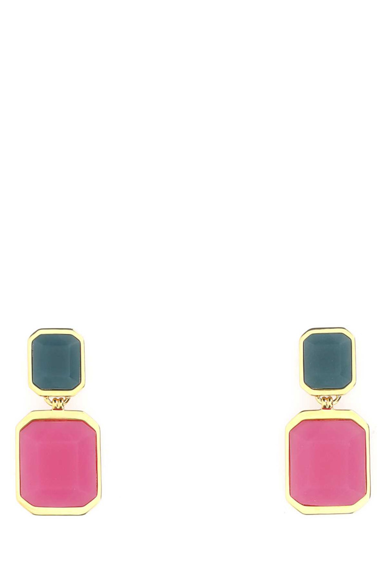 Saint Laurent Golden Octagon Drop Earrings