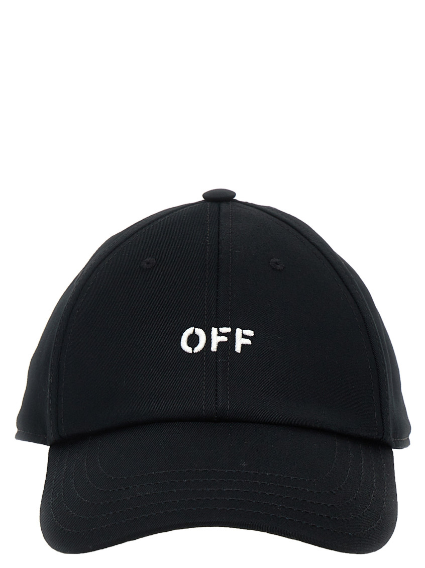 Off-white Logo-embroidered Baseball Cap With Curved Peak In Blackwhite