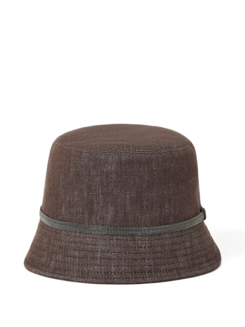 Brunello Cucinelli Brown Cotton Bucket Hat