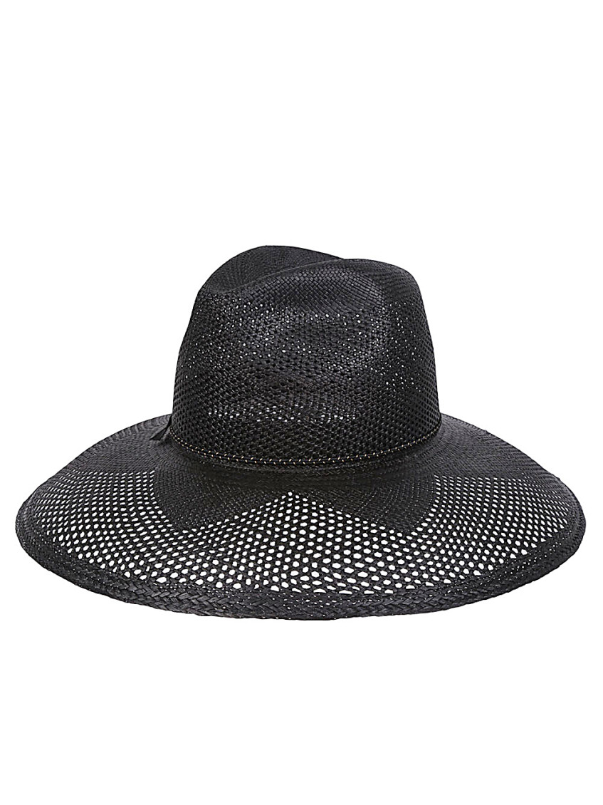 Borsalino Black Sophie Panama Hat In Black