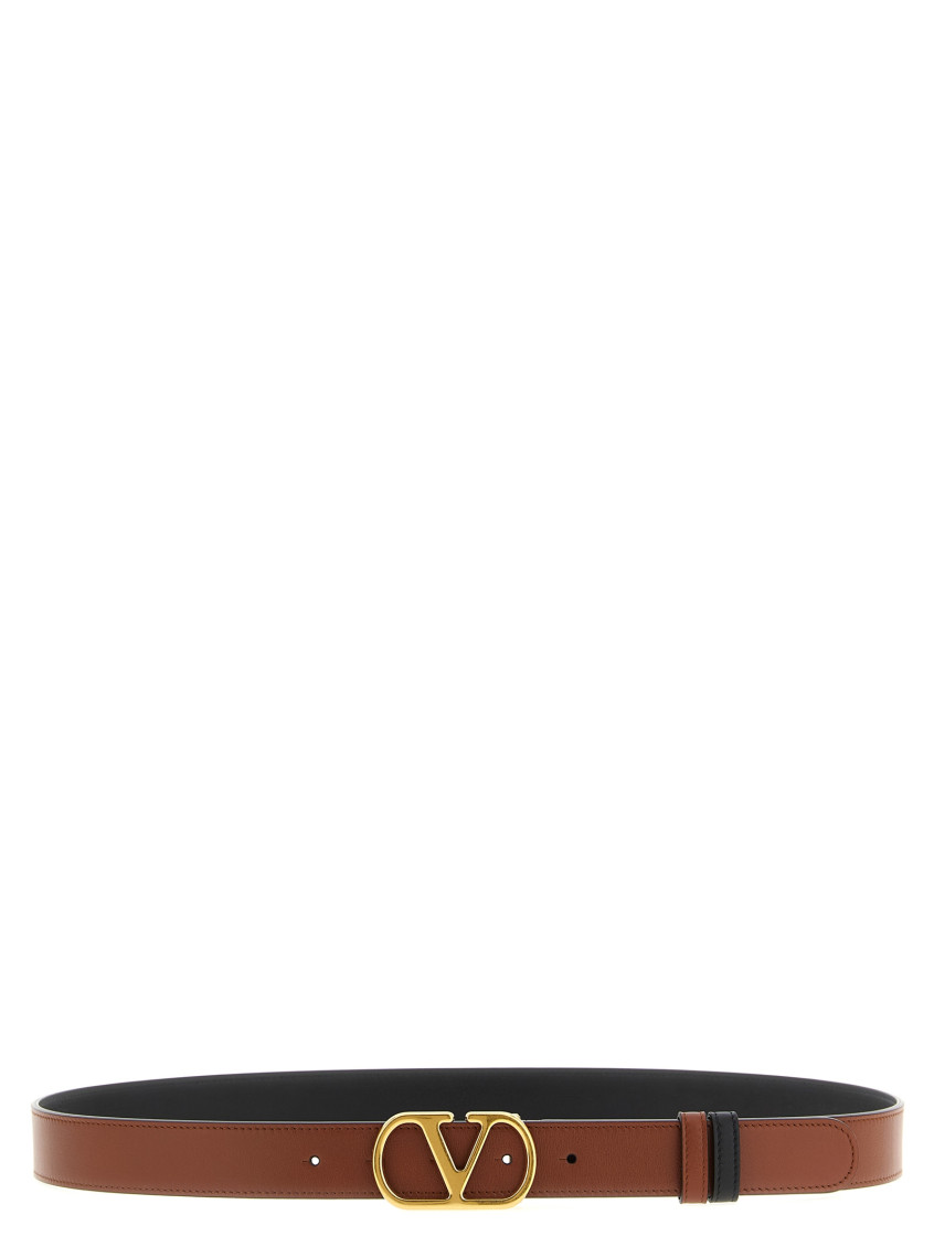 Valentino Garavani Beige Vlogo Reversible Belt In Sand