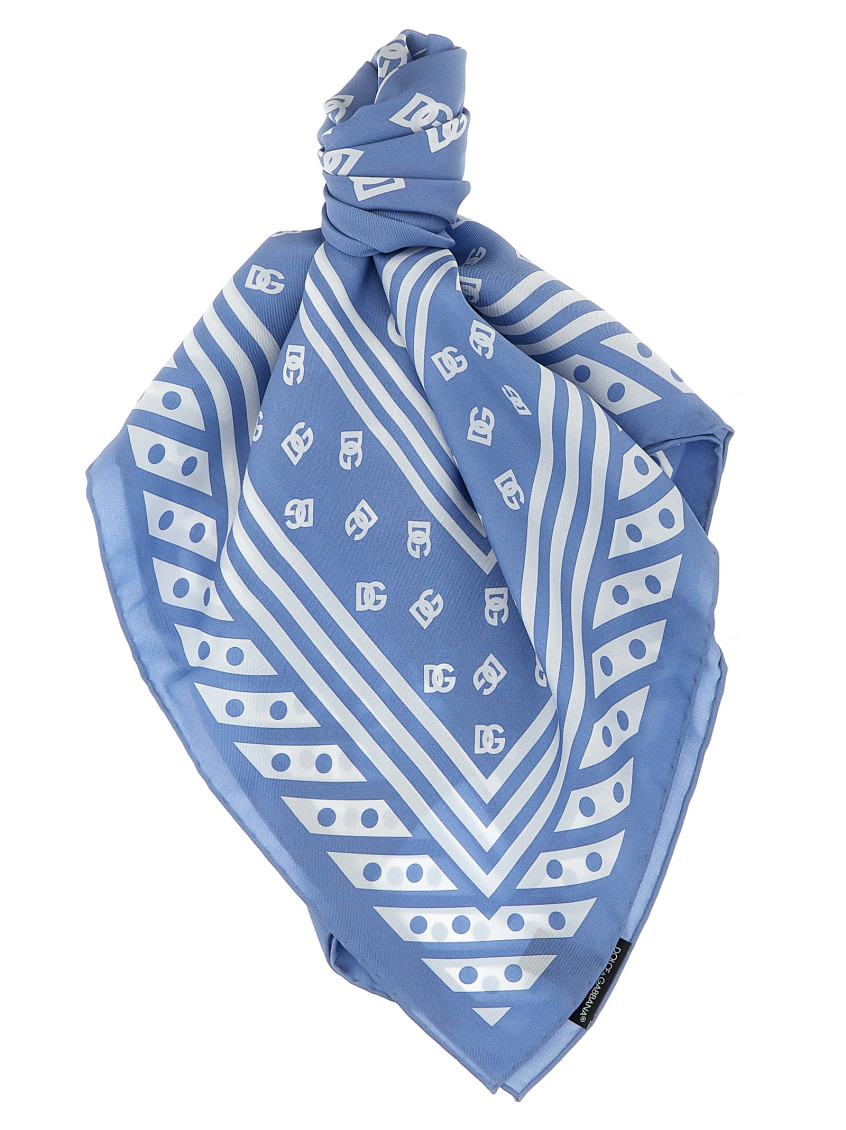 Dolce & Gabbana Light Blue Logo scarf for Women Online USA at