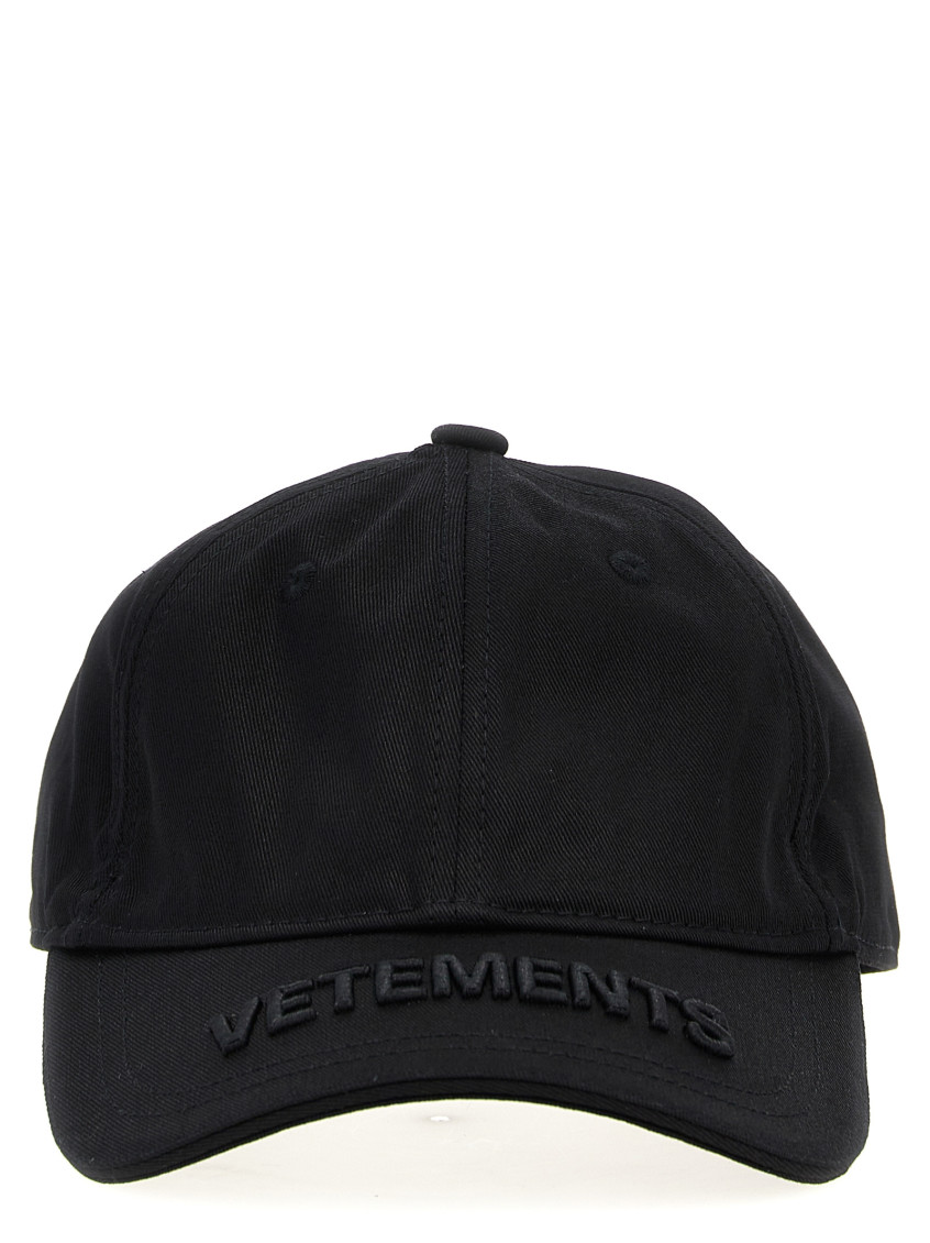 Shop Vetements Black Logo Cap