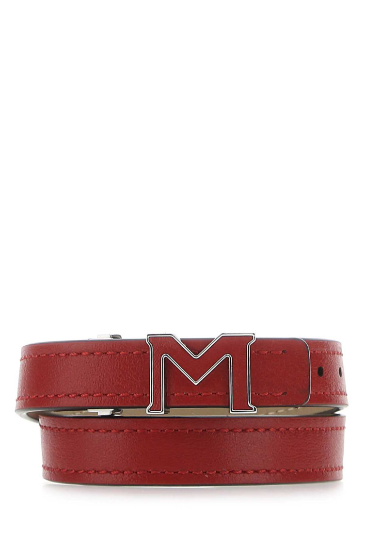 Montblanc Red Leather Bracelet In Red