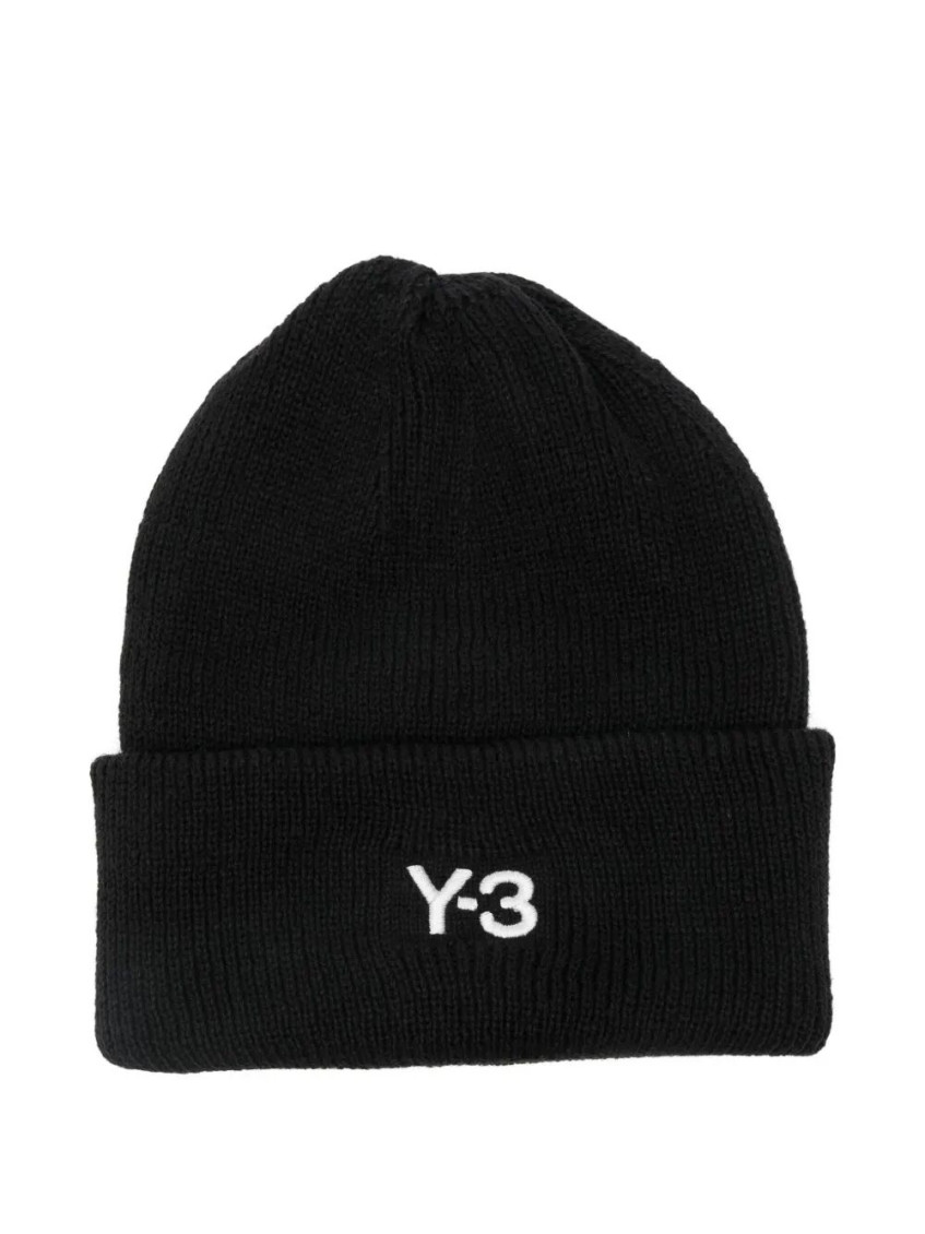 Y-3 Wool Blend Knitted Beanie In Black