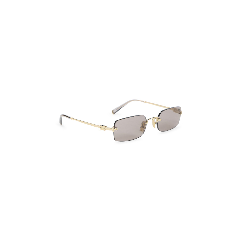 Miu Miu Golden Rectangular Sunglasses