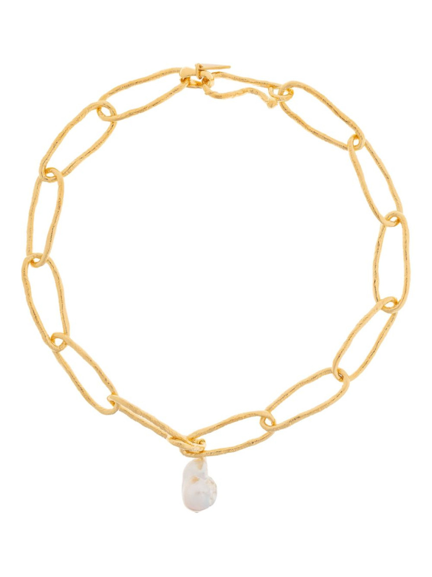 Forte Forte Golden Pearl Chain Necklace In Gold