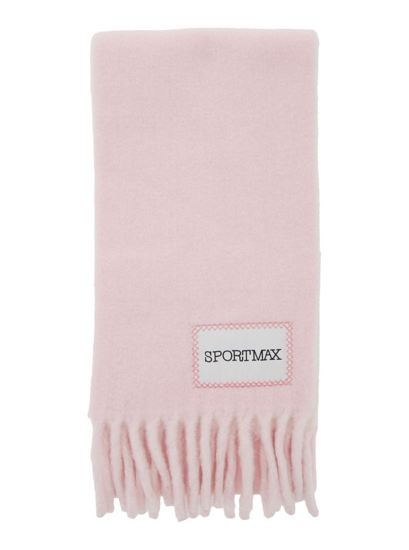 Sportmax Pink Logo Scarf In Pink