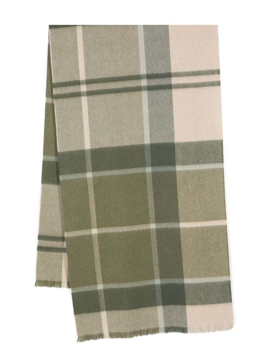 Barbour Rosefield Tartan Scarf In Green