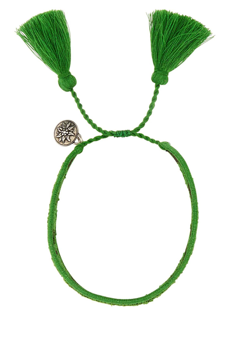Prada Women Two-tone Suede And Fabric Bracelet In Multicolor