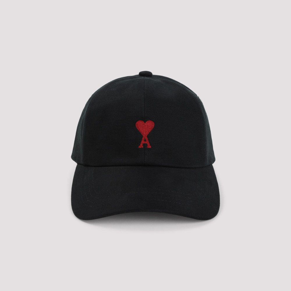 Ami Alexandre Mattiussi Ami Paris Logo-embroidered Cotton Cap In Black