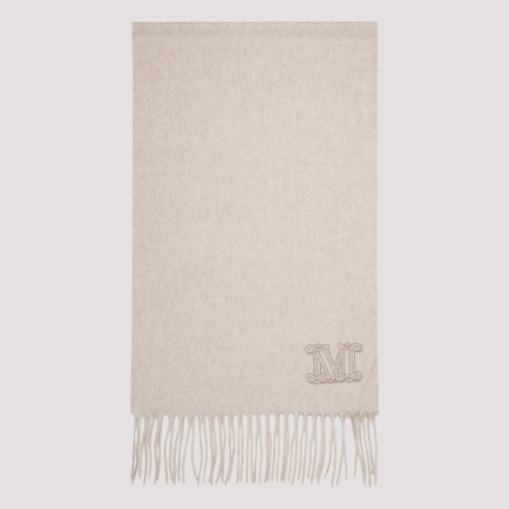 Max Mara Cashmere Soft Texture Fringed Hem Scarf