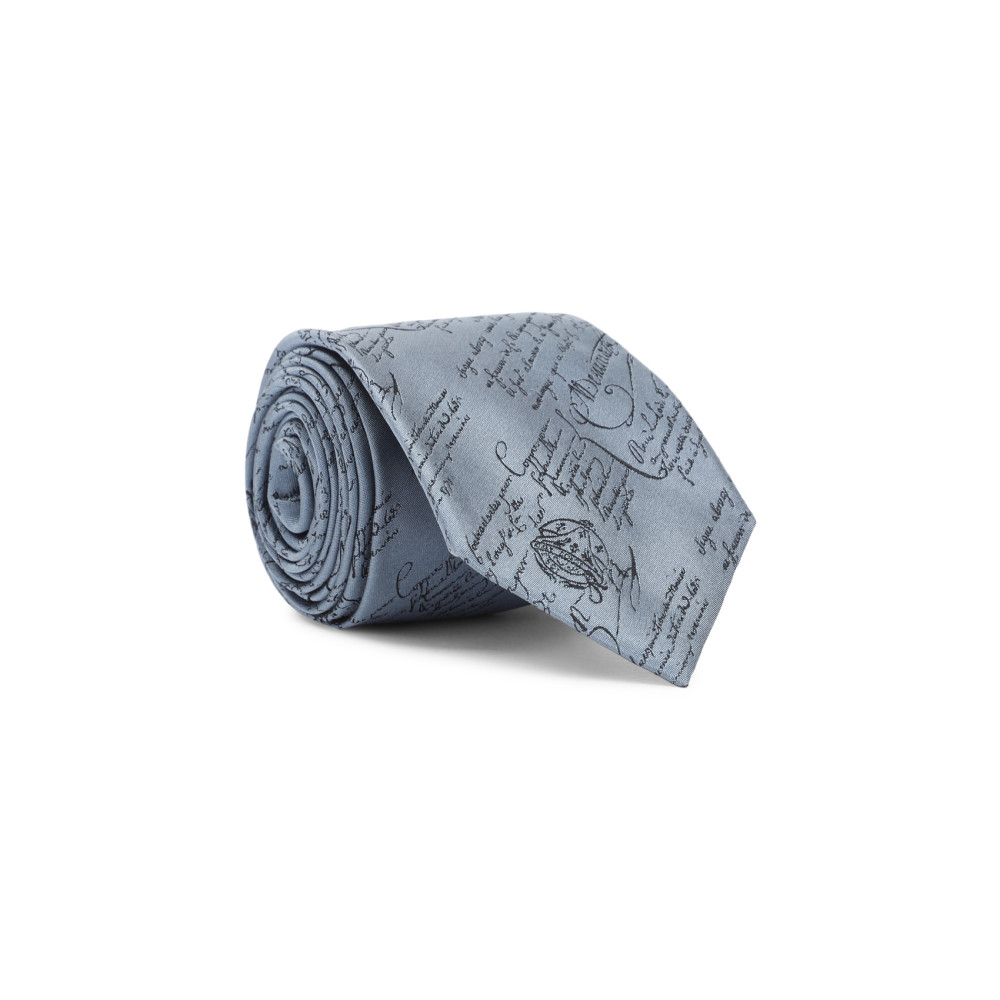 Berluti Classic Scritto Tie In Gray