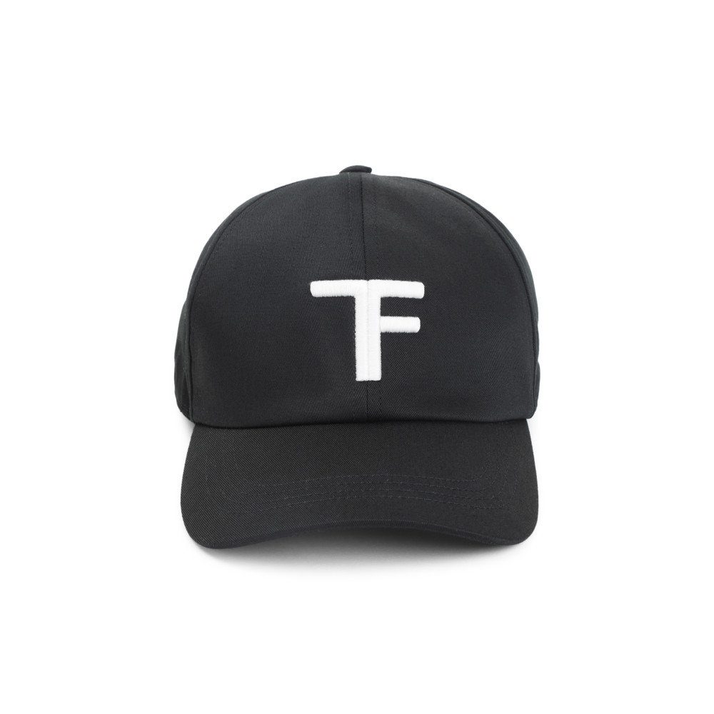 Tom Ford Black Baseball Cap With Logo Embroidery On The Front And Logo Lettering On The Rear In Cotton Man In Black