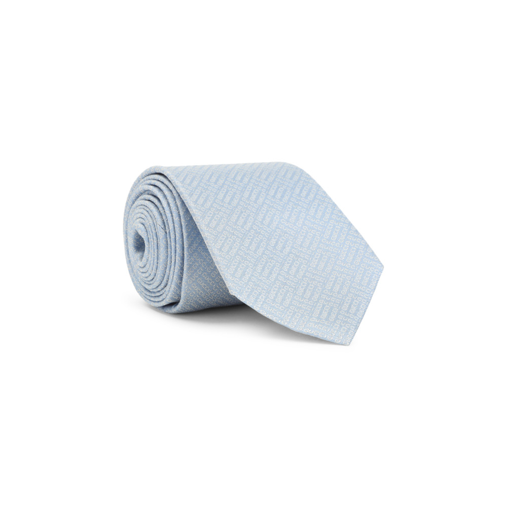 Gucci Adjustable Patterned Silk Tie With Smooth Texture In Blue