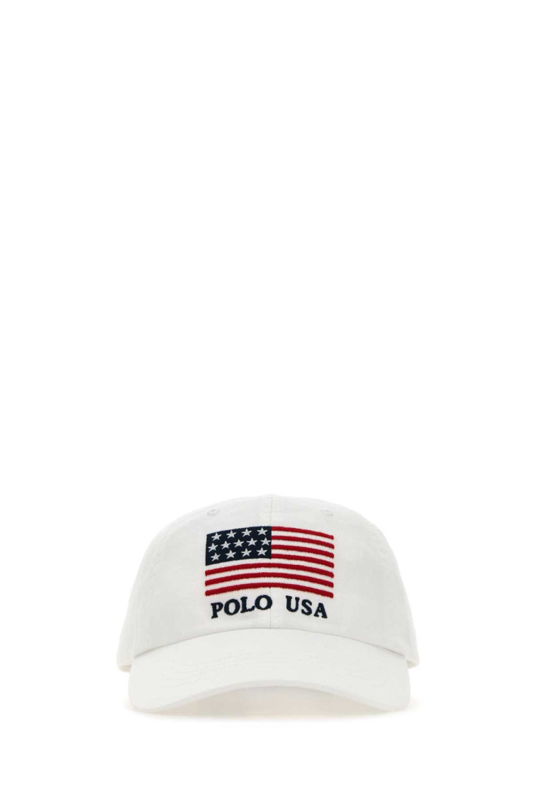POLO RALPH LAUREN WHITE COTTON BASEBALL CAP