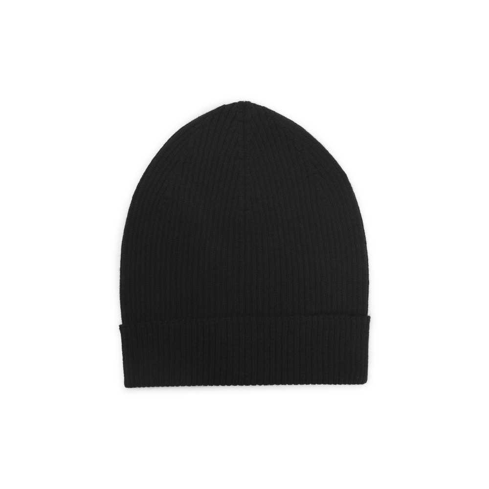 Rick Owens Black Textured Beanie Hat In Brown