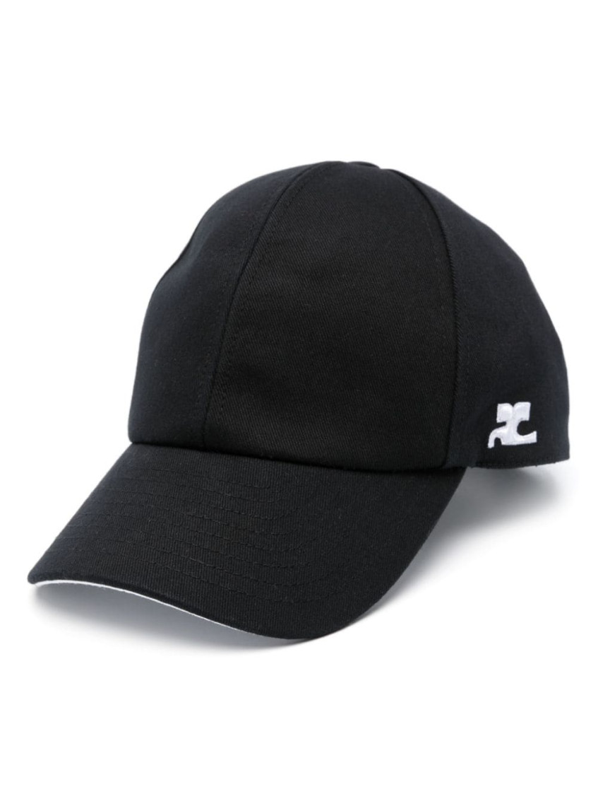 Courrèges Logo-patch Baseball Cap In Black