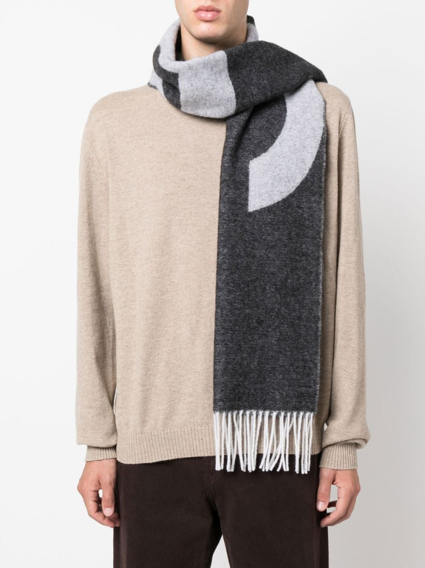 【関税&送料込】A.P.C. Dark Grey Wool Blend Malo Scarf Malo scarf | Jacquard wool blend | A.P.C. Accessories