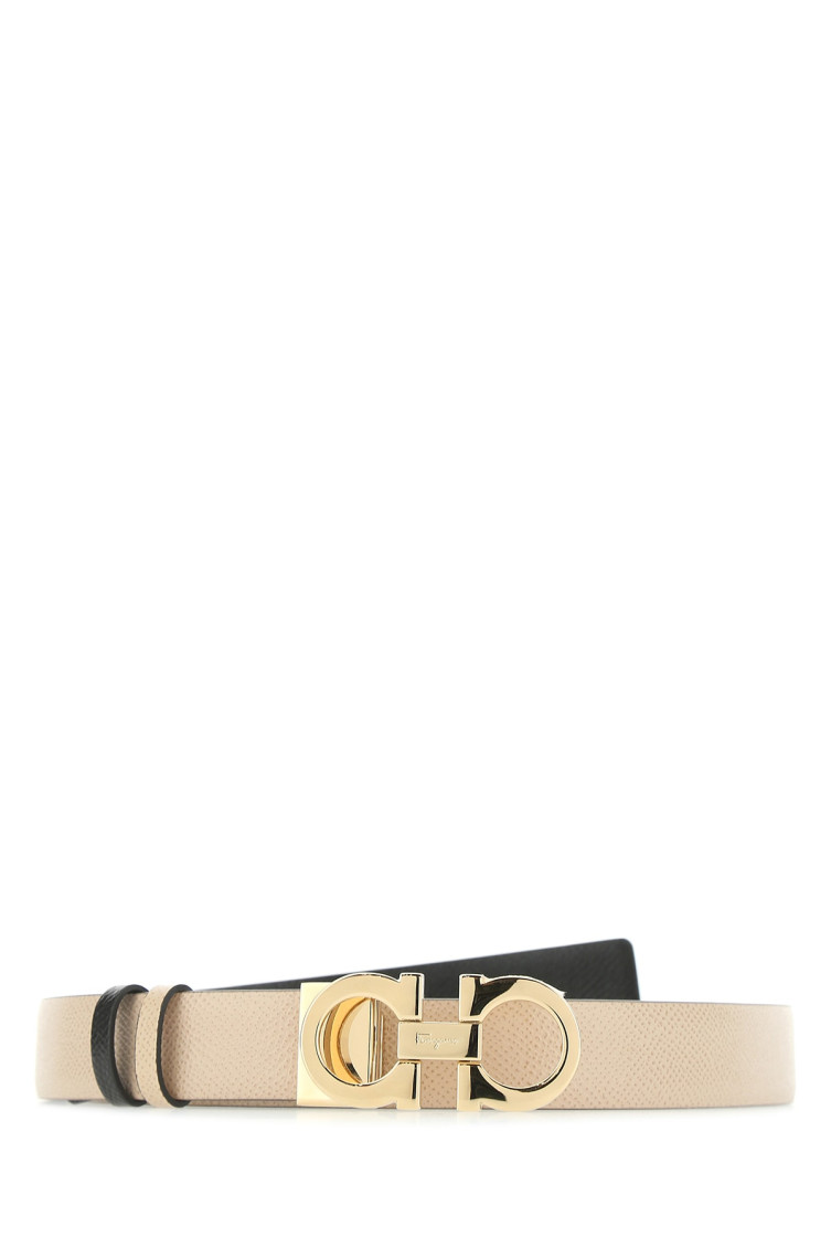 Ferragamo Beige Logo Buckle Reversible Belt In Neutral