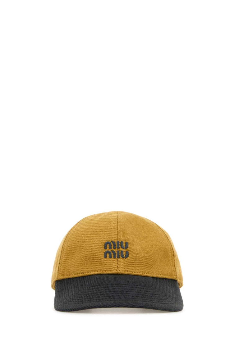 Miu Miu Two Tone Logo Baseball Hat In Multi