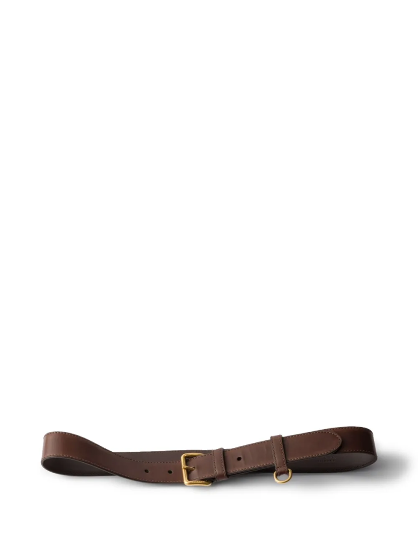 Prada Dark Brown Leather Belt In Dark Brown