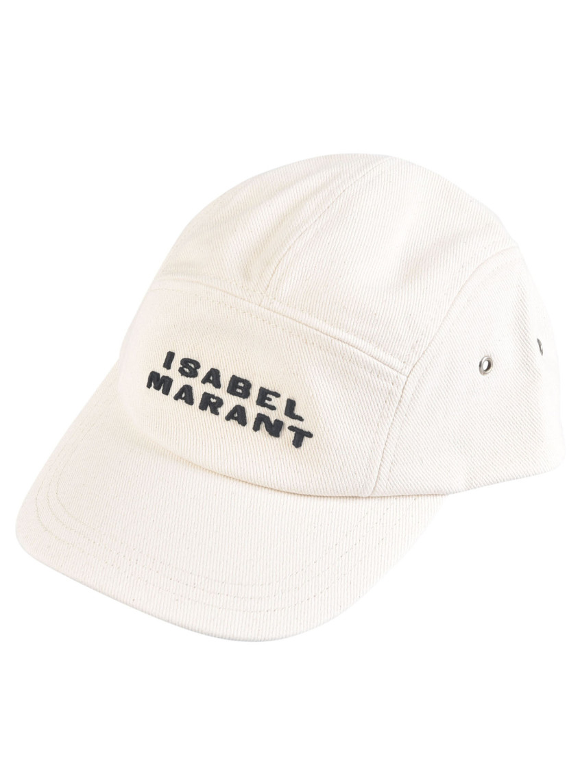 ISABEL MARANT WHITE BLACK LOGO CAP