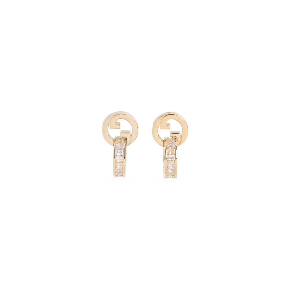 Gucci Blondie Intertwined Crystal Earrings In Gold