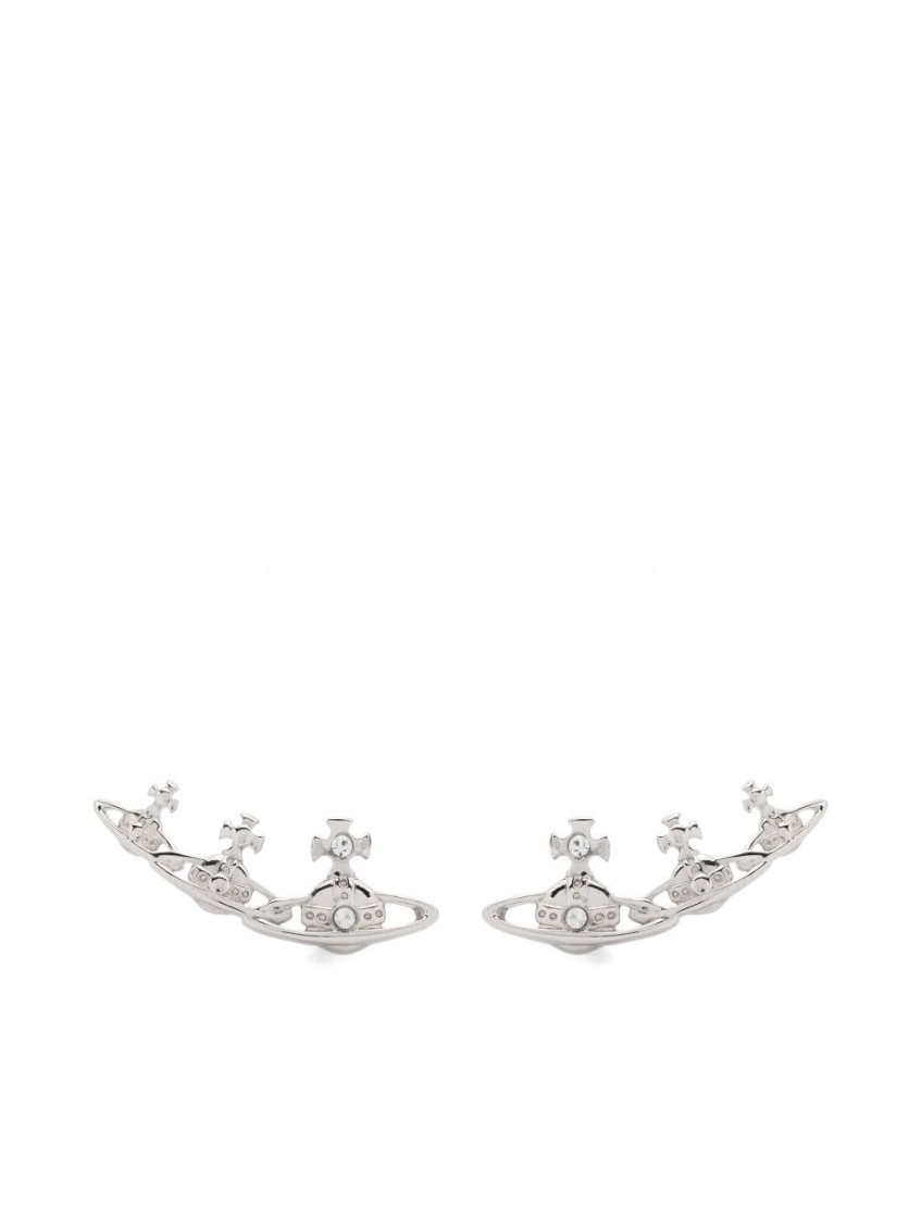 Vivienne Westwood Crystal Stud Unique Shape Earrings In Neutral