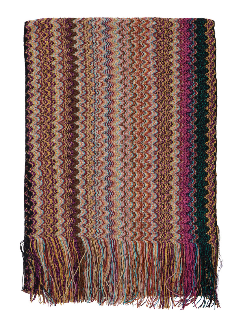 Missoni Zigzag-pattern Fringed Scarf In Multi
