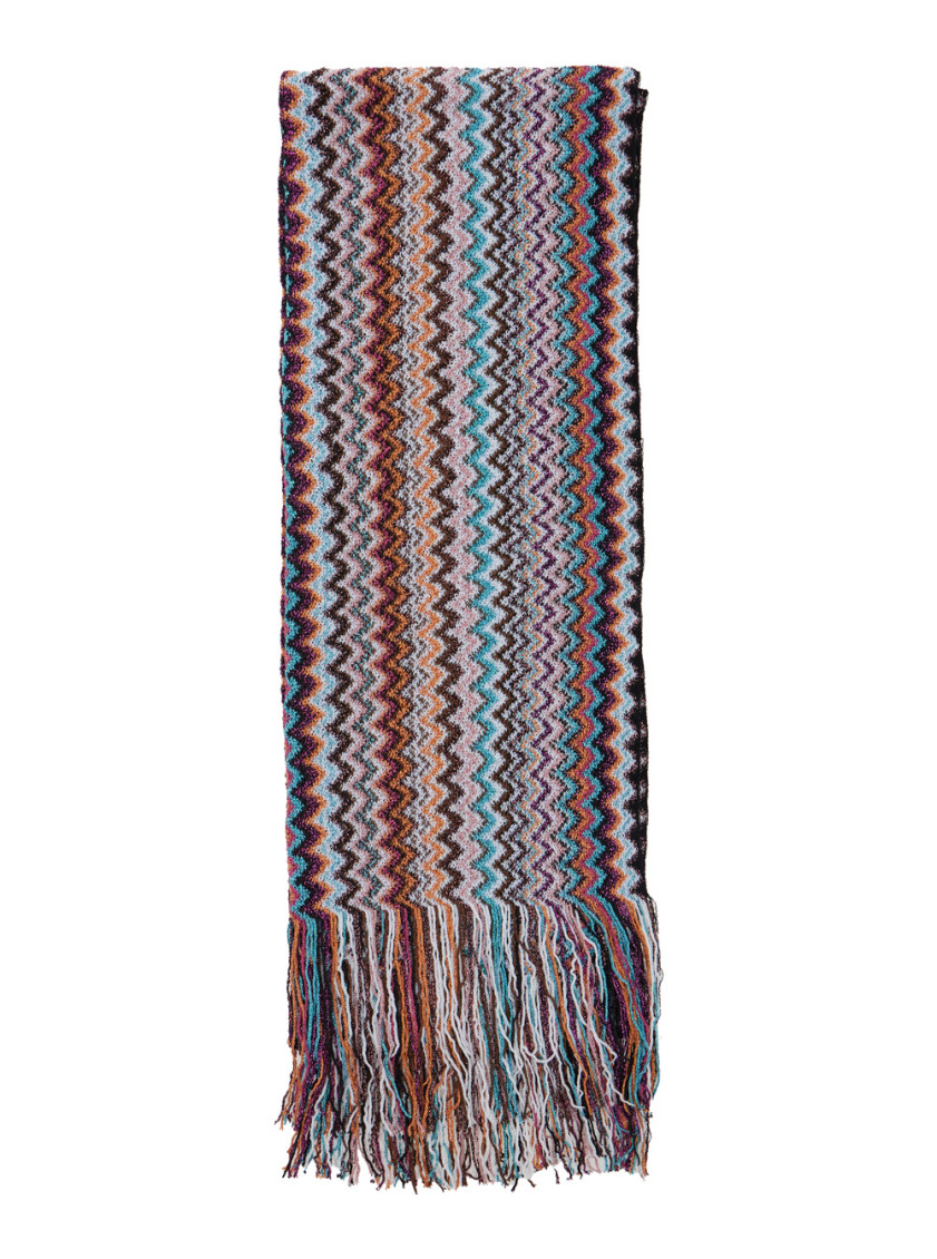 Missoni Zigzag-pattern Fringed Scarf In Multi