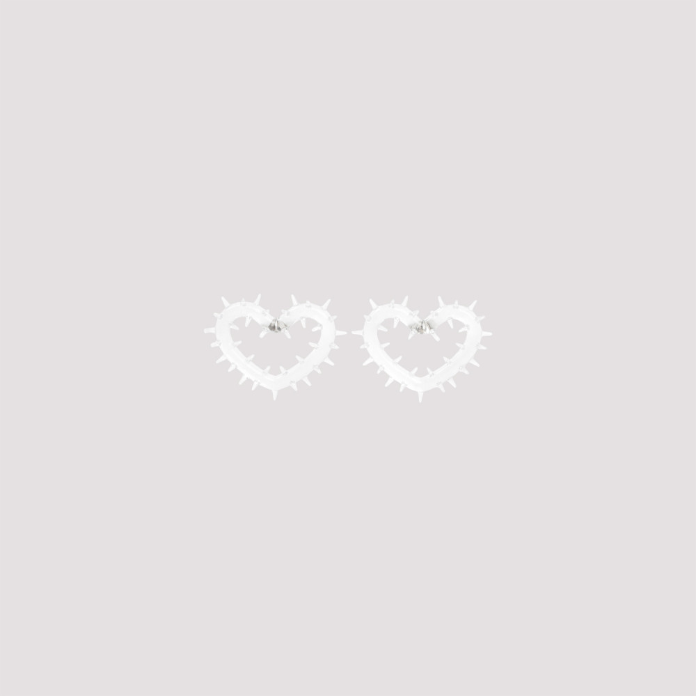 Hugo Kreit White Clear Spiky Heart Earrings