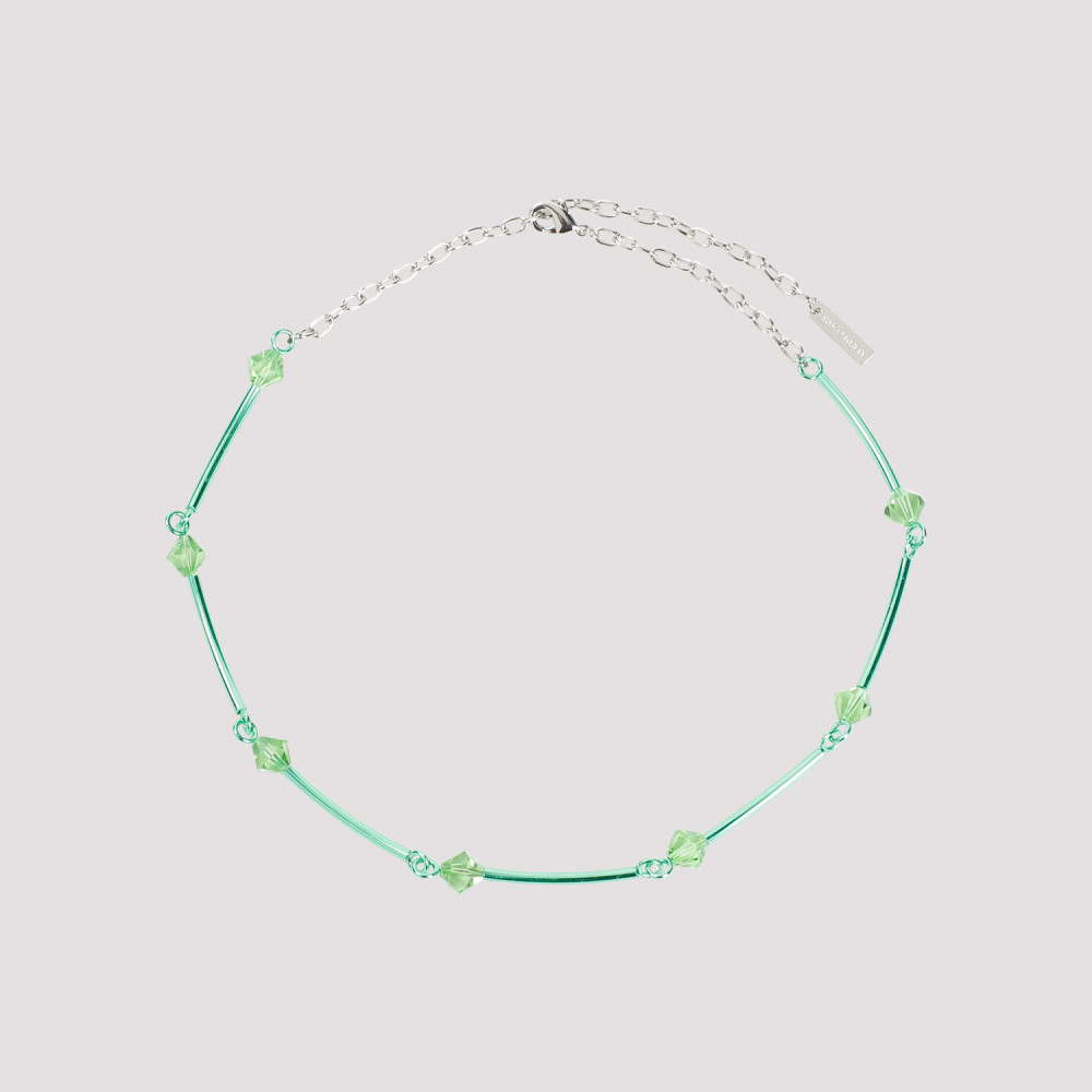 Hugo Kreit Light Green Mint Spark Chain Necklace