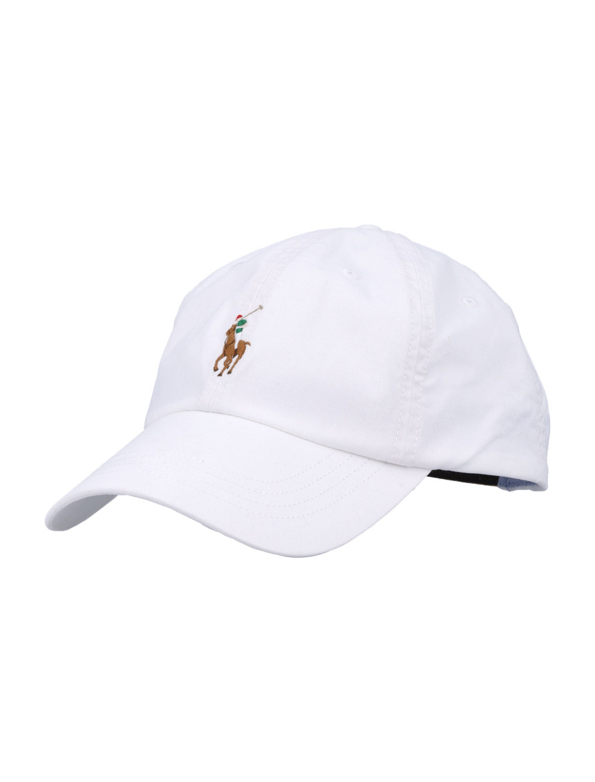 Ralph Lauren White Logo Baseball Hat In White