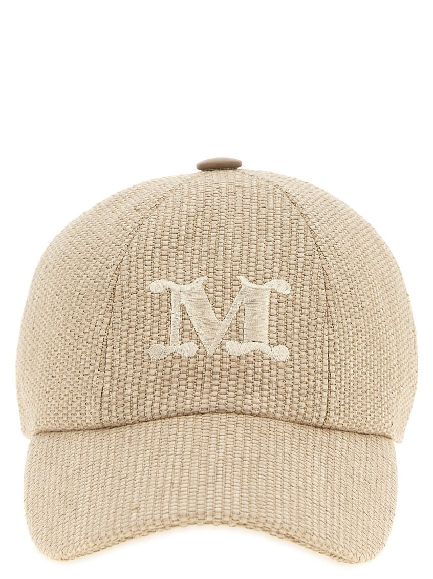 Max Mara ベースボールキャップ ベージュ ロゴ Max Mara Beige Logo Baseball Hat for Women Online USA at Darveys.com